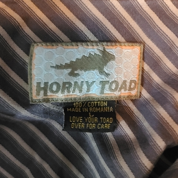 Horny Toad Men's Striped Button Down Shirt, L - Picture 5 of 5